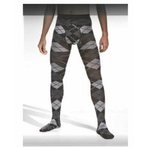 Mens Opaque Tights 60 Denier Argyle Grating BLUE